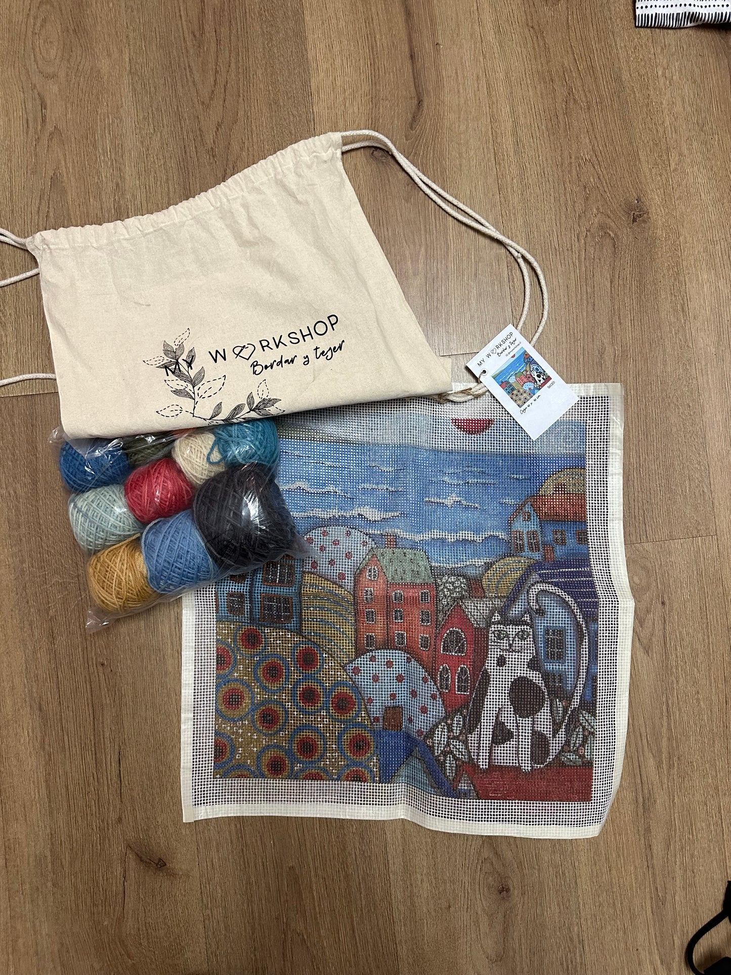 My Workshop Kit Cojin Punto Cruz Gato Callejero