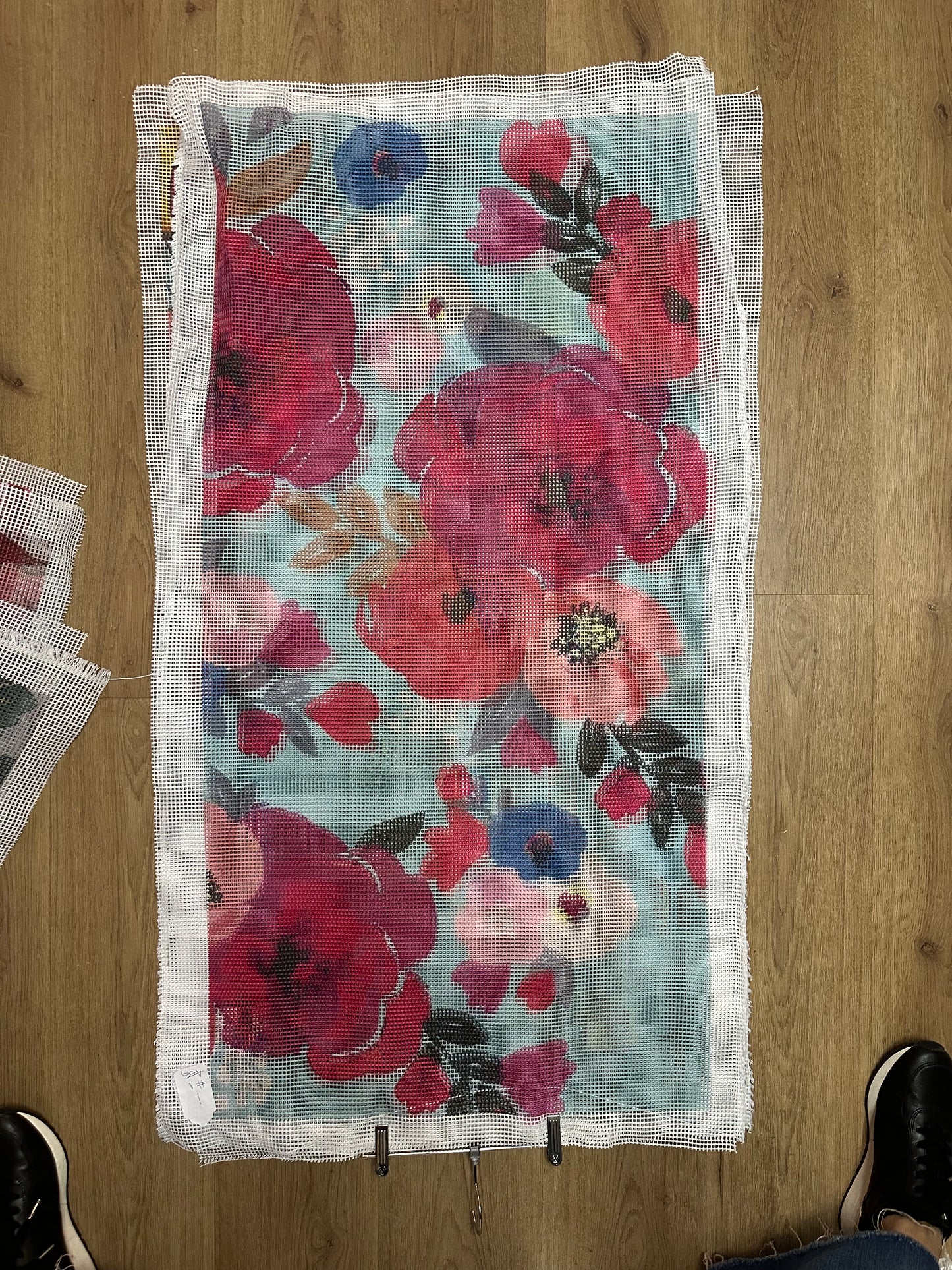 My Workshop Kit Alfombra Punto Cruz Flores Celeste
