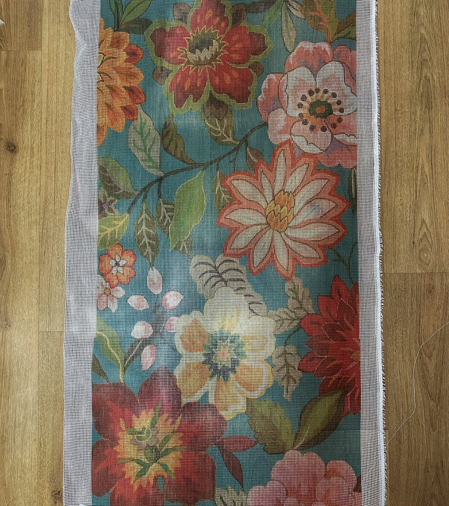 Kit Alfombra Punto Cruz Cucardas Verde My Workshop