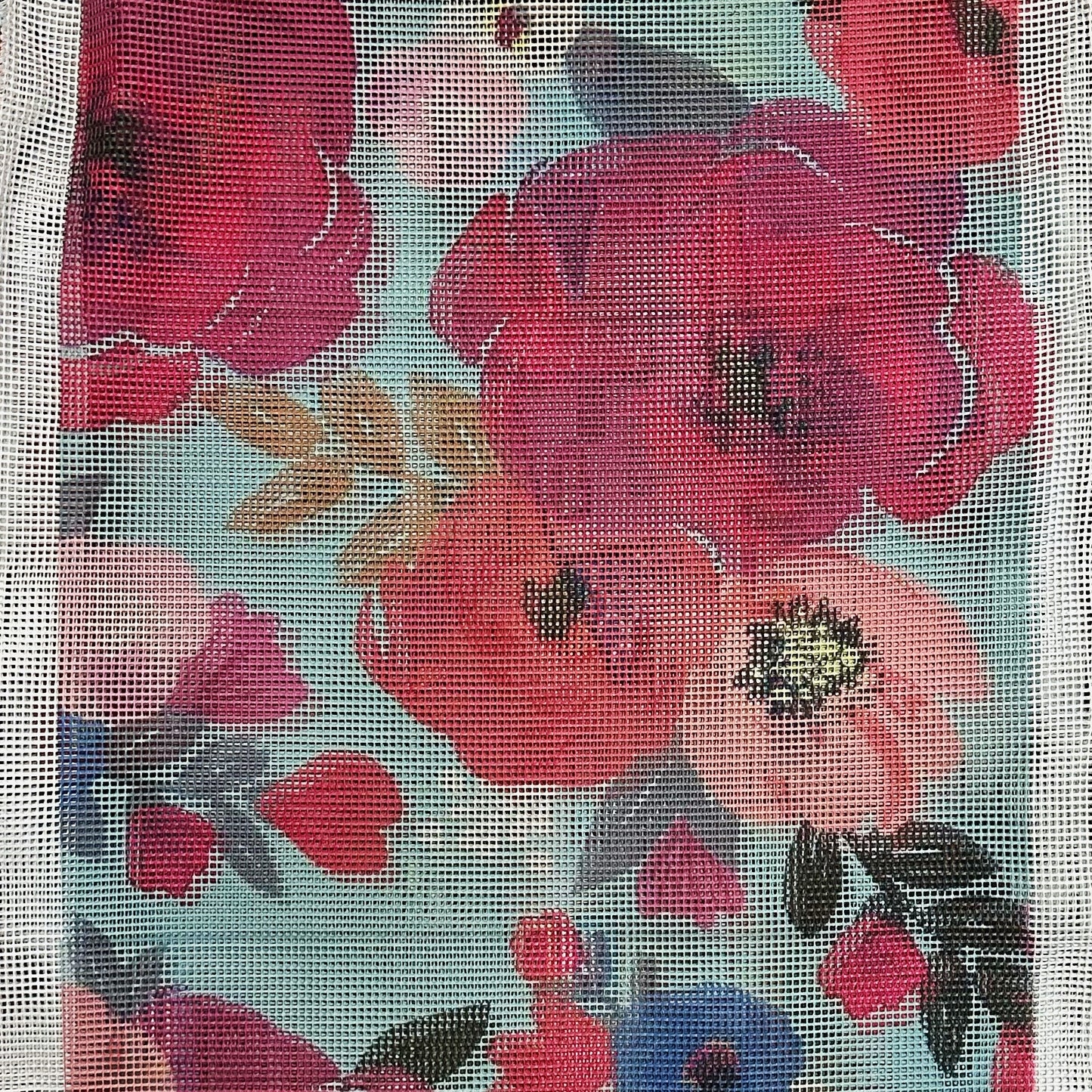 My Workshop Kit Alfombra Punto Cruz Flores Celeste