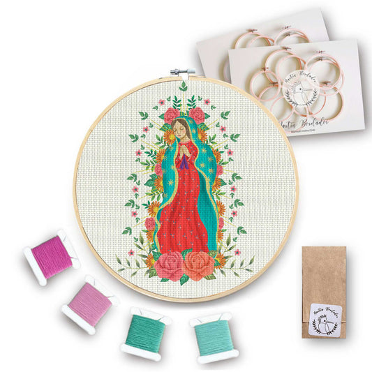 Kit para bordar Virgencita de Guadalupe